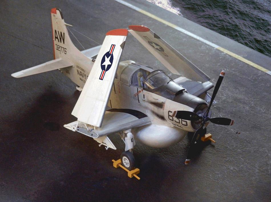 Skyraider on flight deck