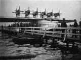 passengers boarding giant seaplane